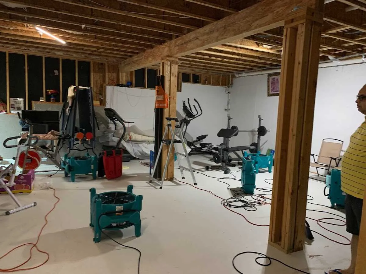 Basement drying equipment setup for Structural Drying in Hartsville-Trousdale County